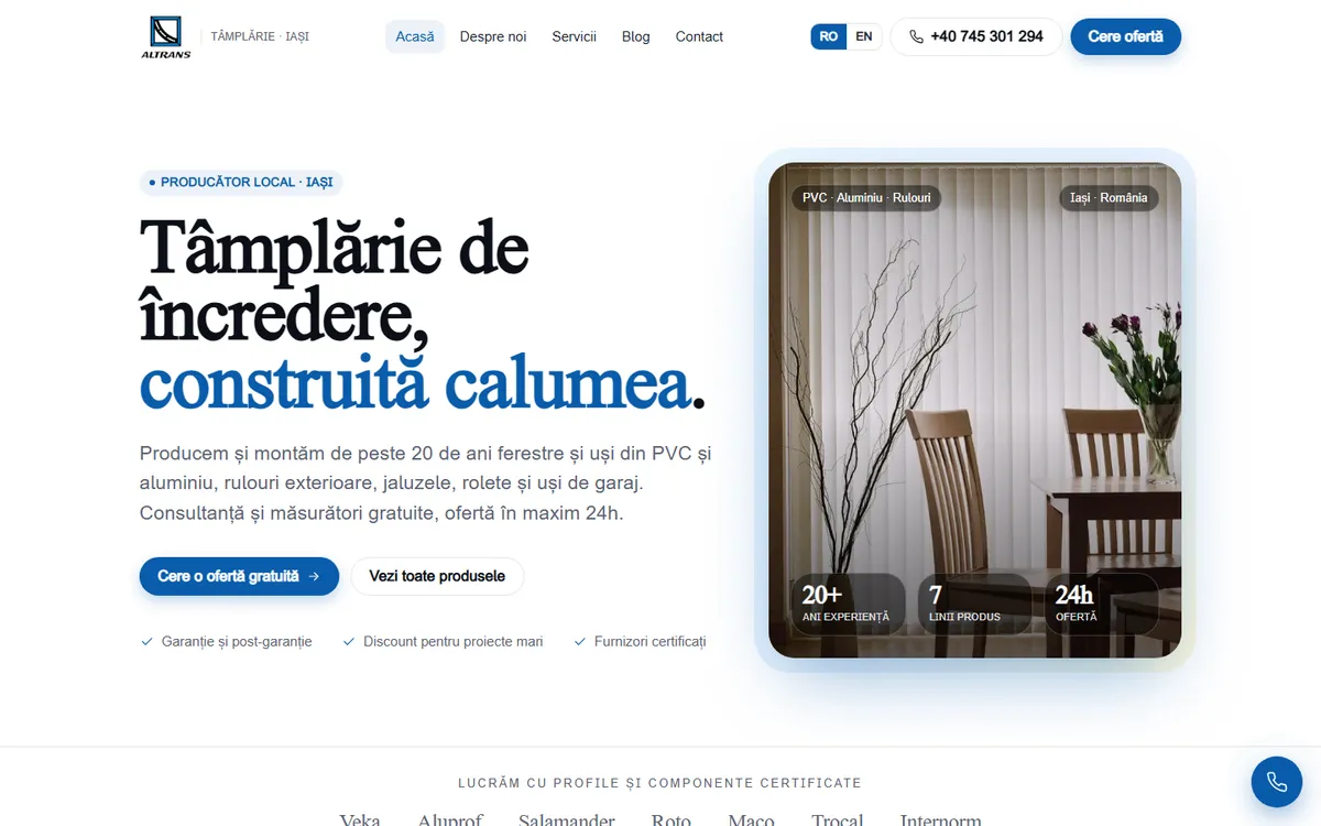 Tâmplărie PVC & Aluminiu - ALTRANS Iași