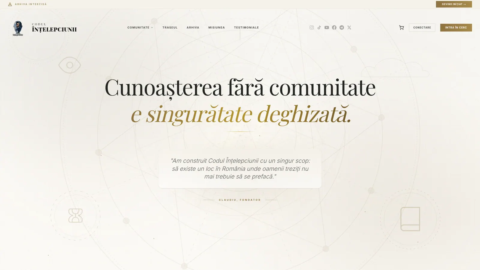 Codul Înțelepciunii, comunitate online