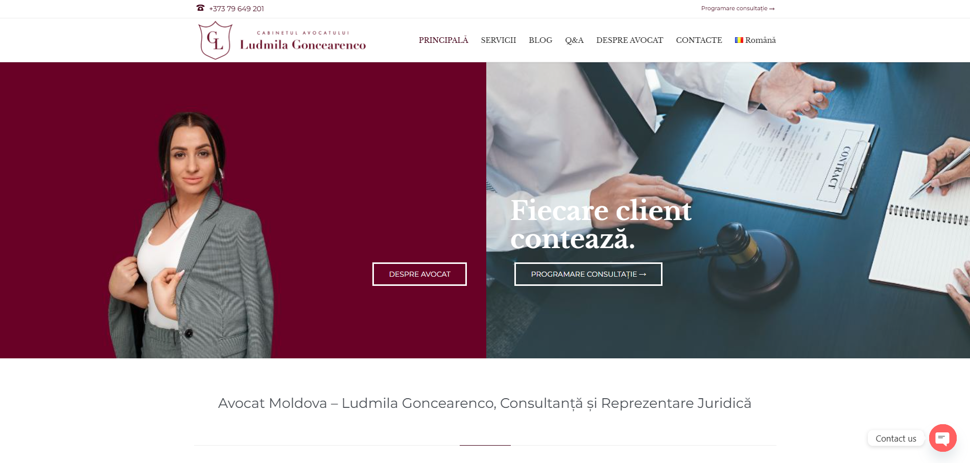 Law Firm Website – Ludmila Goncearenco